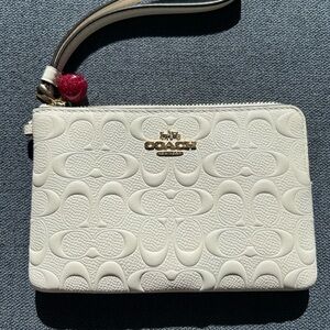 Coach Zip Wristlet with removable Apple chain